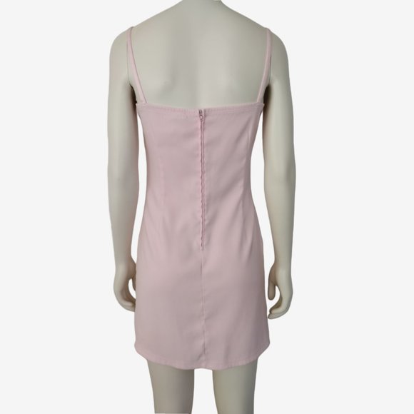 Vintage 1990s Pia Baby Pink Spaghetti Strap Mini Sheath Dress Size 6 / 8 - Picture 7 of 15